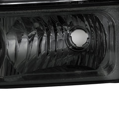 Headlight Assembly For 2003-2007 Chevrolet Silverado Avalanche 1500 2500 3500 Chrome Housing/Transparent Lens/Amber Corner w/Smoke Bumper Lights