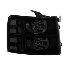 Black Housing OEM Style Headlight Assembly For 2007-2013 Chevy Silverado 1500 2500 3500 with Smoke Lens/Clear Reflector