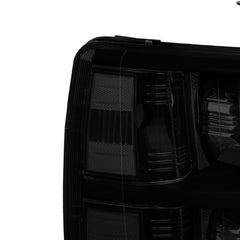 Black Housing OEM Style Headlight Assembly For 2007-2013 Chevy Silverado 1500 2500 3500 with Smoke Lens/Clear Reflector