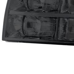 Chrome Housing Headlights Assembly For 2007-2013 Chevy Silverado 1500 2500 3500 With Smoke Lens/Clear Reflector