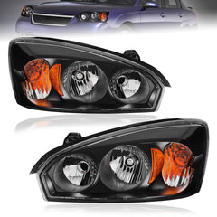 Black Housing Headlights Headlamps For 2004-2008 Chevrolet Malibu 2pcs