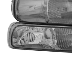 Chrome Housing Smoke Lens Headlights For 1999-2002 Chevy Silverado 2000-2006 Suburban 2pcs