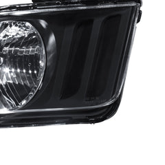 Black Housing Headlights Front Lamps For 2005-2009 Ford Mustang 2pcs