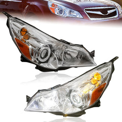 Chrome Housing Headlight Assembly Corner Signal Lights For 2010-2014 Subaru Legacy Outback 2pcs