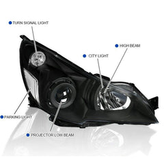 Chrome Housing Projector Headlight Corner Signal Lights For 2010-2014 Subaru Legacy 2.5i Outback 2pcs