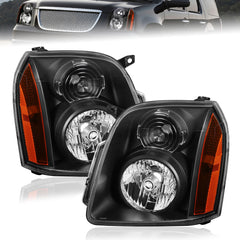 Black Housing Headlights Headlamps For 2007-2014 GMC Yukon XL 1500 2500 Denali 2pcs