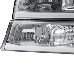 Chrome Headlight w/ LED DRL Signal For 2003-2006 Avalanche Silverado 1500 2500 2pcs