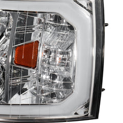 Headlight Assembly For 2007-2013 Chevy Silverado 1500/2500HD/3500HD with LED DRL-Chrome Housing/Clear Lens/Amber Reflector