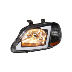 LED DRL Headlights Assembly For 1996-1998 Honda Civic EJ EK EM with Smoke Housing/Clear Lens/Amber Reflector