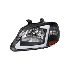 LED DRL Headlights Assembly For 1996-1998 Honda Civic EJ EK EM with Smoke Housing/Clear Lens/Amber Reflector