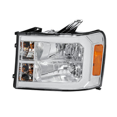 Chrome Housing LED DRL Headlights w/ Dynamic Turn Signal For 2007-2013 GMC Sierra 2500HD 3500HD 2pcs