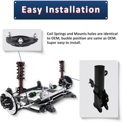 4x Front & Rear Complete Struts w/ Coil Spring Assembly for 2002-2006 Nissan Sentra 1.8L/2.5L L4 (Set of 4)