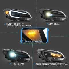 LED Projector Headlights Assembly Front Lamps For 2015-2021 Subaru WRX