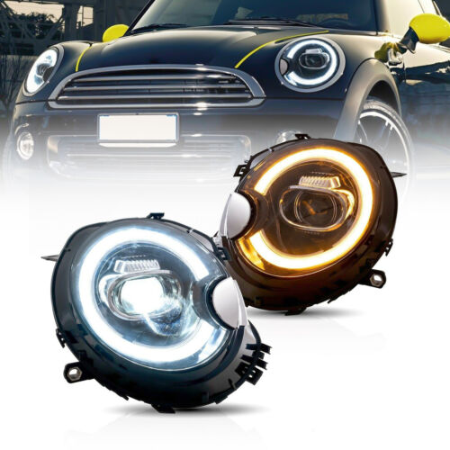 Pair LED DRL F56 Style Headlights Assembly For Mini Cooper R55/R56/R57/R58/R59