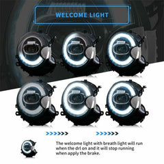 LED DRL F56 Style Headlights Assembly For Mini Cooper R55/R56/R57/R58/R59