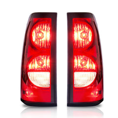 Tail Lights Rear Lamps Red Lens For 2003-2006 Chevy Silverado 1500 2500 3500 HD 2pcs