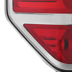 Chrome Housing Tail Lights Rear Lamps For 2009-2014 Ford F-150 F150 Pickup LH+RH