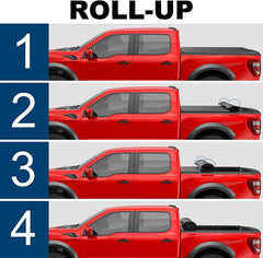 6.5FT Soft Roll-Up Tonneau Cover For 2009-2026 Ford F150 Truck Bed Cover