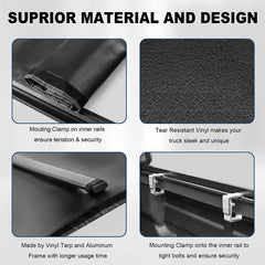 6.5FT Soft Roll-Up Tonneau Cover For 2009-2026 Ford F150 Truck Bed Cover