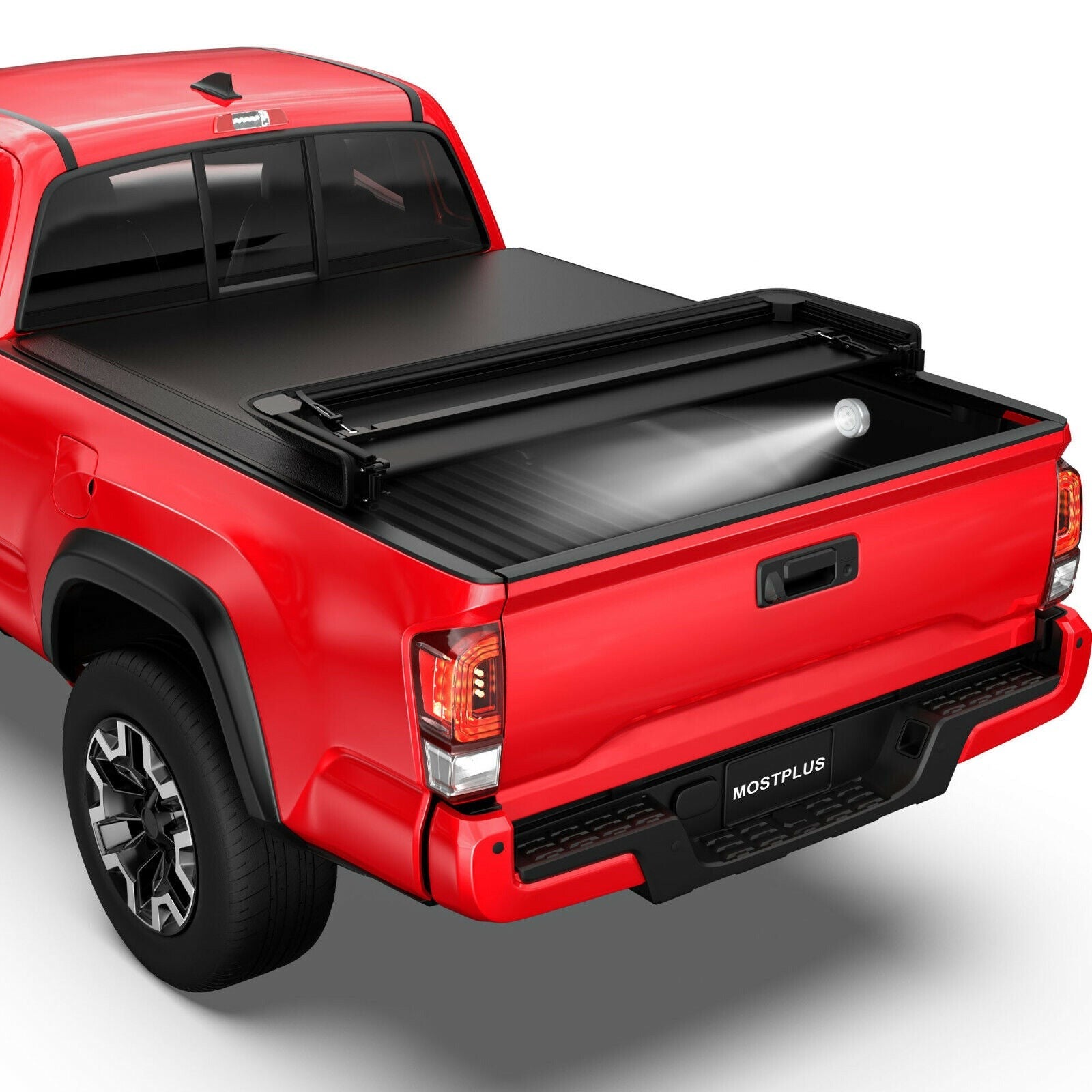 6.5FT Quad-Fold Soft Tonneau Cover For 2007-2013 Toyota Tundra Bed (w/o Deck Rail System)