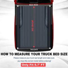 5.7FT Roll-Up Soft Tonneau Cover For 2009-2025 Ram 1500 (2019-2023 Ram 1500 Classic Only) Truck Bed