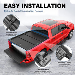 5.7FT Roll-Up Soft Tonneau Cover For 2009-2025 Ram 1500 (2019-2023 Ram 1500 Classic Only) Truck Bed