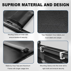 5.7FT Roll-Up Soft Tonneau Cover For 2009-2025 Ram 1500 (2019-2023 Ram 1500 Classic Only) Truck Bed