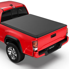 8FT Roll-Up Tonneau Cover For 2007-2013 Toyota Tundra w/ Deckrail System Truck Bed