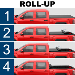 8FT Roll-Up Tonneau Cover For 2007-2013 Toyota Tundra w/ Deckrail System Truck Bed