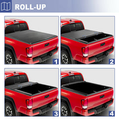 6FT Soft Roll-Up Tonneau Cover For 2016-2023 Toyota Tacoma Truck Bed