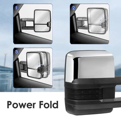 Chrome Power Heated Tow Mirrors For 1999-2002 Chevy Silverado GMC Sierra 1500 2500 2pcs