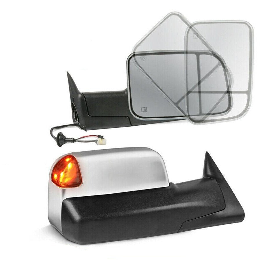 Chrome Power Heated Towing Mirrors For 1998-2001 Dodge Ram 1500 2500 3500