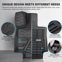 All-Weather Rubber Front Rear Seat TPE Floor Mats For 2020 2021 Hyundai Sonata