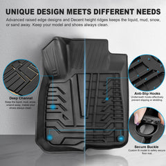 All-Weather Rubber Front Rear Seat TPE Floor Mats For 2017-2021 Honda CR-V CRV