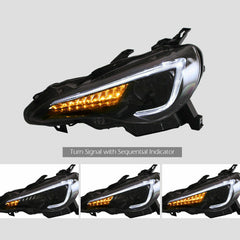 LED Headlight W/ Sequential Signal For 2012-2019 Toyota 86 13-19 Subuaru BRZ