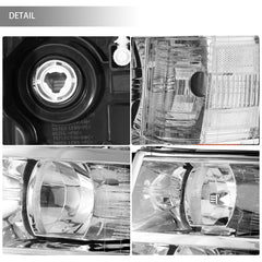 Headlight W/ Clear Reflector For 2007-2013 Chevy Silverado 1500 2500 3500 Front Pair