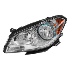 Headlight Chrome Housing w/Amber Reflector For 08-12 Chevy Malibu Sedan HeadLamp