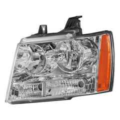 Headlights Assembly For 2007-2014 Chevy Tahoe Avalanche Suburban with Chrome Housing/Clear Lens/Amber Reflector