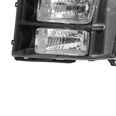 Headlights Assembly Compatible with 2007-2013 GMC Sierra 1500/2007-2014 Sierra 2500HD 3500HD Headlamps Chrome Housing/Black Lens/Clear Reflector (Passenger and Driver Side)