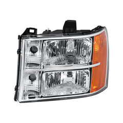 Headlights Assembly For 2007-2013 GMC Sierra 1500/2007-2014 Sierra 2500HD 3500HD with Chrome Housing/Clear Lens/Amber Reflector