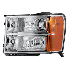 Headlights Assembly For 2007-2013 GMC Sierra 1500/2007-2014 Sierra 2500HD 3500HD with Chrome Housing/Clear Lens/Amber Reflector