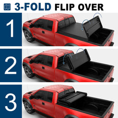 5.5FT Tri-Fold Soft Tonneau Cover For 2015-2025 Ford F150 Styleside Truck Bed