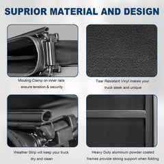 Soft 4-Fold 5.5FT Truck Tonneau Cover For 2015-2026 Ford F-150 Truck Bed
