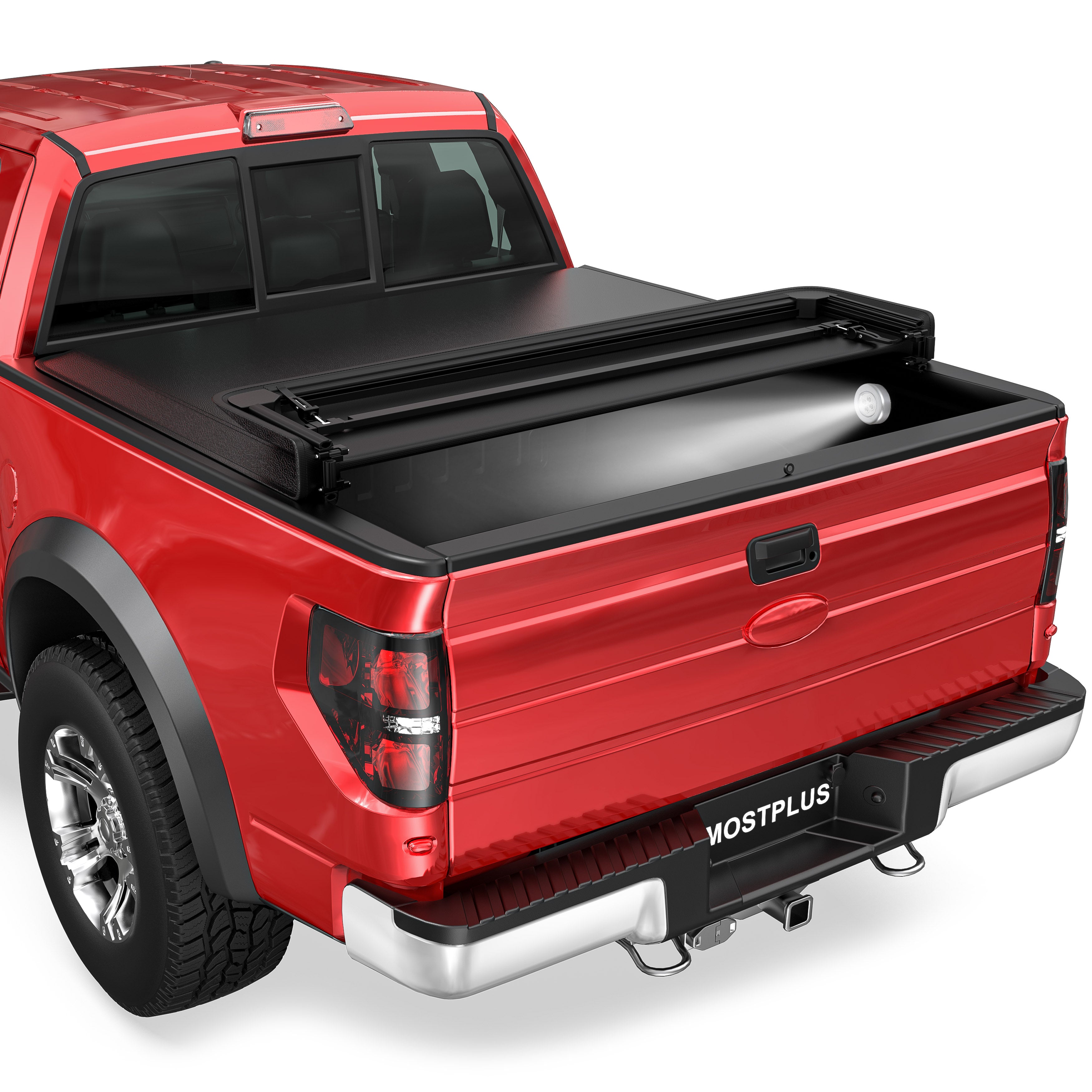 6.5FT Quad-Fold Soft Tonneau Cover For 2015-2023 Ford F150 Truck Bed