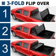 5.8FT Tri-Fold Soft Tonneau Cover For 2007-2013 Chevy Silverado & GMC Sierra 1500 | Fleetside Truck Bed