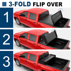 5FT Tri-Fold Soft Truck Bed Tonneau Cover For 2004-2014 Chevy Colorado & GMC Canyon Bed