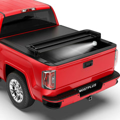 5.8FT Quad-Fold Soft Tonneau Cover For 2004-2007 Chevy Silverado 1500/GMC Sierra 1500 Truck Bed