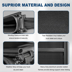 Soft 4-Fold 5.5FT Truck Bed Tonneau Cover For 2014-2026 Toyota Tundra, On Top Style