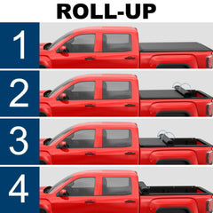 5.8FT Roll Up Tonneau Cover For 2004-2007 Chevy Silverado GMC Sierra 1500/2500 HD/3500 HD