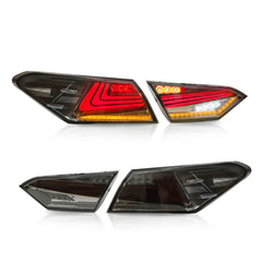 Smoked LED Tail Lights For 2018-2020 Toyota Camry Modifiy Rear Lamps Pair LH+RH